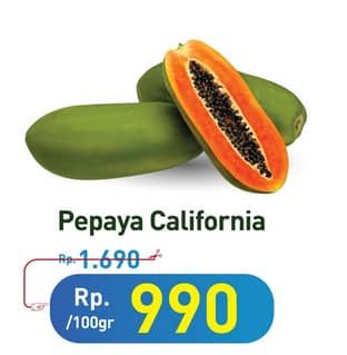 Promo Harga Pepaya California per 100 gr - Hypermart