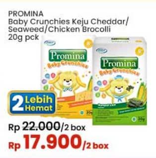 Promo Harga Promina 8+ Baby Crunchies Keju, Seaweed, Krim Ayam Brokoli 20 gr - Indomaret