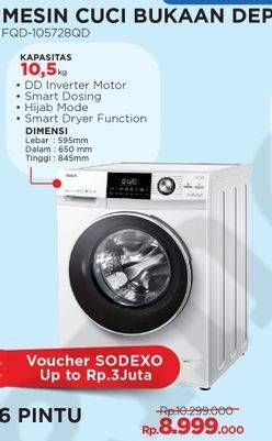 Promo Harga AQUA FQD-105728QD | Washing Machine  - Courts