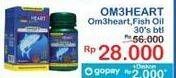 Promo Harga Om3heart Fish Oil Omega 3 30 pcs - Indomaret