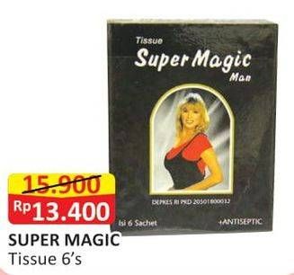 Promo Harga SUPER MAGIC Tissue Antiseptik 6 pcs - Alfamart