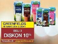 Promo Harga GREENFIELDS Fresh Milk All Variants per 3 box 200 ml - Yogya