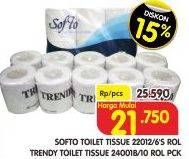 Promo Harga SOFTO Toilet Tissue/TRENDY Toilet Tissue  - Superindo