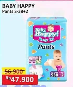 Promo Harga Baby Happy Body Fit Pants S38+2 40 pcs - Alfamart