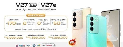 Promo Harga Vivo V27e Smartphone 12 GB + 256 GB 1 pcs - Erafone