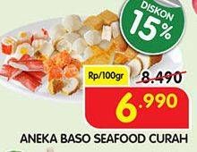 Promo Harga Aneka Bakso Seafood per 100 gr - Superindo