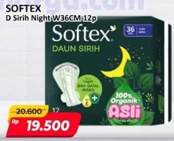 Promo Harga Softex Daun Sirih 36cm 12 pcs - Alfamart