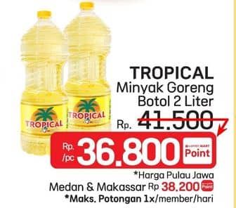 Promo Harga Tropical Minyak Goreng 2000 ml - LotteMart