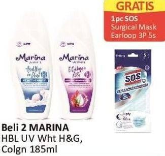 Promo Harga MARINA Hand Body Lotion UV White Collagen Asta 185 ml - Alfamart