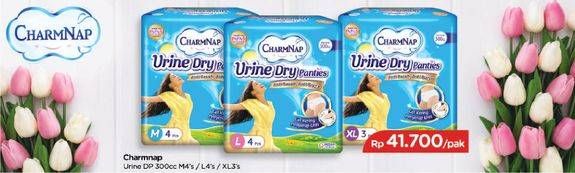 Promo Harga Charmnap Urine Dry Panties 300cc M4, L4, XL3  - TIP TOP