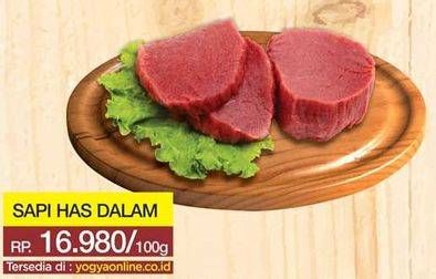 Promo Harga Daging Has Dalam (Tenderloin) per 100 gr - Yogya