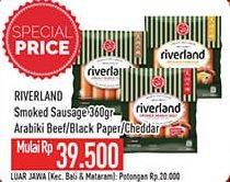 Promo Harga Riverland Sausage Smoked Arabiki Beef, Smoky Black Pepper, Smoked Cheddar 360 gr - Hypermart