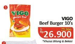 Promo Harga VIGO Burger Daging Sapi 10 pcs - Alfamidi
