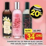 Promo Harga Evangeline Eau De Parfume Black Sakura, Pink Sakura, Black Vanilla 100 ml - Superindo