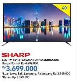 Promo Harga SHARP 2T-C40AE Smart LED TV 1iD FHD SMART AZAN  - Carrefour