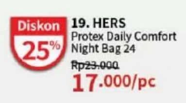 Promo Harga Hers Protex Comfort Night Wing 30cm 24 pcs - Guardian