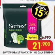 Promo Harga Softex Daun Sirih 3 In 1 16 pcs - Superindo