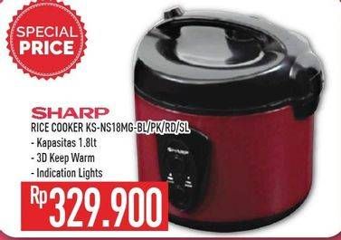 Promo Harga SHARP KS-N18MG | Rice Cooker 1.8ltr BL, PK, RD, SL  - Hypermart