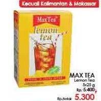 Promo Harga Max Tea Minuman Teh Bubuk Lemon Tea per 5 sachet 25 gr - LotteMart