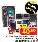 Promo Harga HI COOP Longpant Piyama HSC-91, Brief Misty HB-736, Midi Brief HB21-1  - Superindo