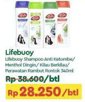 Promo Harga Lifebuoy Shampoo Anti Dandruff, Refresh Cool, Strong Shiny, Anti Hair Fall 340 ml - TIP TOP
