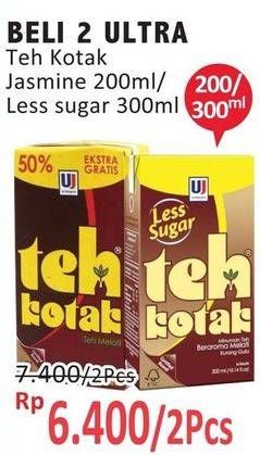 Promo Harga ULTRA Teh Kotak Jasmine, Less Sugar 300 ml - Alfamidi
