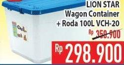 Promo Harga LION STAR Wagon Container + Roda VCH-20 100 ltr - Hypermart