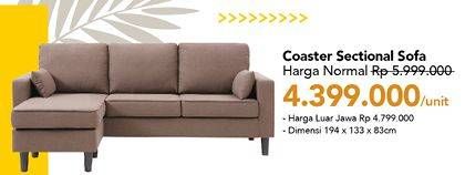 Promo Harga Coaster Sectional Sofa 194x133x83cm  - Carrefour