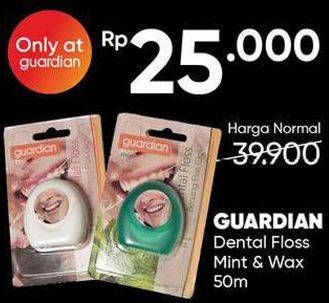 Promo Harga GUARDIAN Dental Floss Mint, Wax 50 ml - Guardian