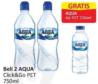 Promo Harga AQUA Air Mineral per 2 botol 750 ml - Alfamart