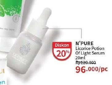 Promo Harga Npure Licorice Potion of Light Serum 20 ml - Guardian