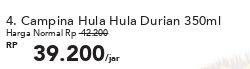 Promo Harga Campina Hula Hula Durian 350 ml - Carrefour