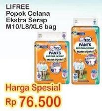 Promo Harga Lifree Popok Celana Ekstra Serap M10, L8, XL6  - Indomaret