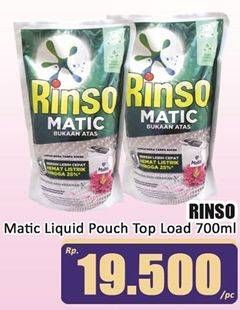 Promo Harga Rinso Detergent Matic Liquid Top Load 700 ml - Hari Hari