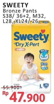 Promo Harga Sweety Bronze Pants Dry X-Pert S36+2, M32, L28, XL24, XL26 24 pcs - Alfamidi