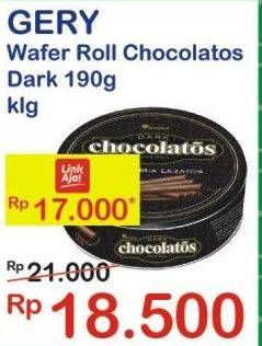 Promo Harga CHOCOLATOS Wafer Roll Cokelat Dark 190 gr - Indomaret