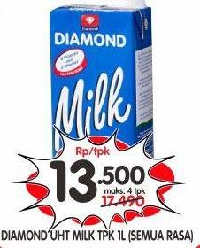 Promo Harga DIAMOND Milk UHT Full Cream 1000 ml - Superindo