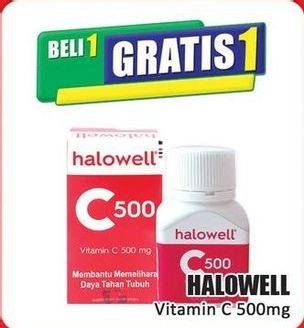 Promo Harga Halowell Vitamin C 500 mg 30 pcs - Hari Hari