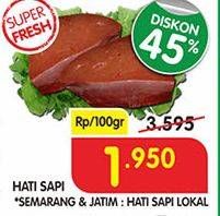 Promo Harga Beef Liver (Hati Sapi) per 100 gr - Superindo