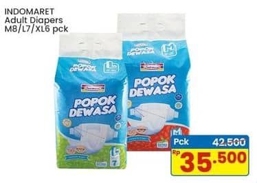 Promo Harga Indomaret Diapers Adult M8, XL6, L7 6 pcs - Indomaret