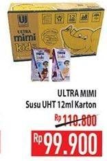 Promo Harga ULTRA MIMI Susu UHT Full Cream per 40 tpk 125 ml - Hypermart