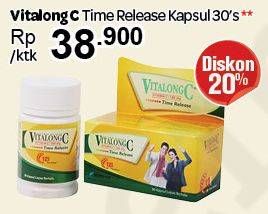 Promo Harga VITALONG C Vitamin C 500mg 30 pcs - Carrefour