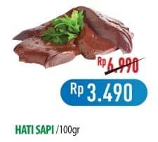 Promo Harga Beef Liver (Hati Sapi) per 100 gr - Hypermart