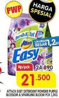 Promo Harga ATTACK Easy Detergent Powder Purple Blossom 1200 gr - Superindo