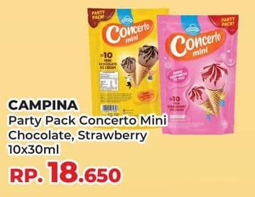 Promo Harga Campina Mini Concerto Chocolate, Strawberry per 10 pcs 30 ml - Yogya