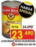 Promo Harga AYAM BRAND Whole Mushrooms 420 gr - Superindo
