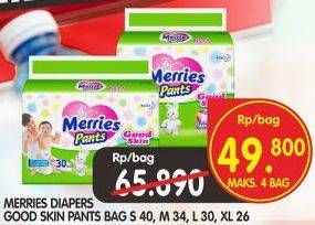 Promo Harga MERRIES Pants Good Skin S40, M34, L30, XL26  - Superindo