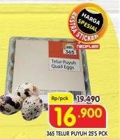 Promo Harga 365 Telur Puyuh 25 pcs - Superindo