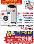 Promo Harga LG/Sanken/Midea/Sharp/Beko/Panasonic/Hitachi/Aqua/Samsung Mesin Cuci Front & Top Load  - Hypermart