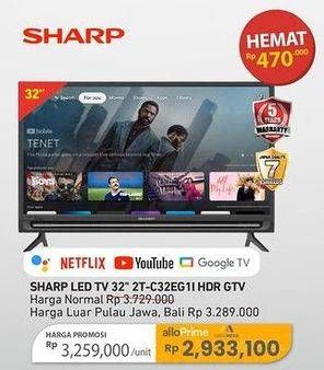 Promo Harga Sharp TV with Google Assistant 2T-C32EG1i  - Carrefour